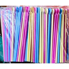 슬러시용 스트로우 스푼 7x195mm 400개입 업소용 대용량 빨대 일회용품, 1개