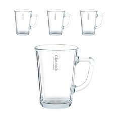 글라스락 내열 강화유리 홈카페 머그컵 350ml, 투명, 4개