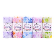 에브리 까슬 코스모스 샤워타올 5개입 1세트, 혼합색상, 1개