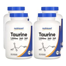 뉴트리코스트 타우린 1 000 mg 240캡슐, 240정, 4개
