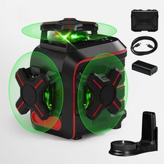 맥파이 휴대용 그린 레이저레벨기 3D VADER 3D 배터리 포함, 1개