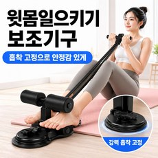 프라임픽업 뱃살운동 윗몸일으키기 실내운동 흡착식 기구, 블랙