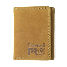 Timberland PRO 남성용 가죽 RFID 3단 지갑 신분증 창 포함 밀/풀만 단일 사이즈