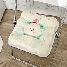 夏季冰絲坐墊 可愛卡通椅墊 防滑舒適透氣屁墊 宿舍辦公室椅子涼墊, 蘋果狗-厚款坐墊