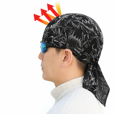 하루픽] 대한민국 국내산 제조 생산 프리미엄 기능성 스포츠 냉감 쿨전사두건 이너모자 속모자 반다나, 블랙이글