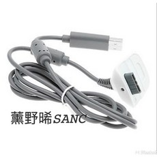 副廠 XBOX360充電線, 白色充電線(不支援電腦), 1個