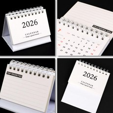메모 화이트 달력 데스크 사무실 스케즐 캘린더 미니 2026 탁상용, 단품