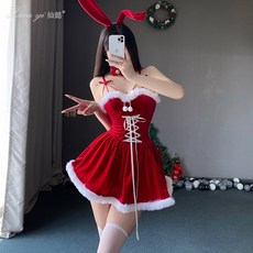 Xian yi 仙魅 聖誕兔女郎裝 贈兔耳髮箍, 1個, [ 聖誕小兔套裝 ]