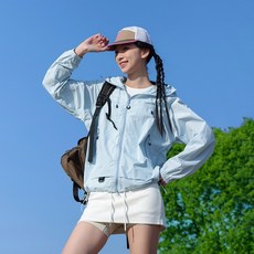 防曬外套女生大尺碼速乾透氣夏天休閒運動外套吸濕排汗冰絲涼感外套跑步登山連帽外套遮陽防水工作服輕量輕薄外套防曬衣外套26802防曬衣, 冰川藍