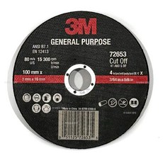 3M 보급형 절단석 72653 4인치 그라인더날 절단날 철 스텐 스테인레스 컷팅날 그라인더, 50개