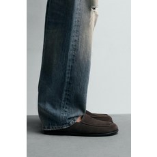 ZARA 자라 남성 포멀 슈즈 레더 스니커즈 가죽 로퍼 - 토프 그레이 167298