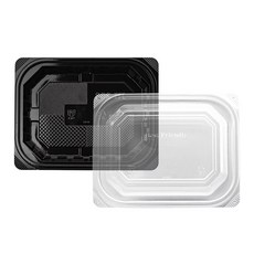 [일용상회]일회용 반찬 샐러드 용기 JH 203 소 390ml 100세트 검정, 100개, 1세트
