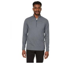 Spyder Active 남성용 퍼포먼스 4방향 스트레치 수분 흡수 반사성 1/4 지퍼 긴소매 풀오버 XL 그레이 회색.