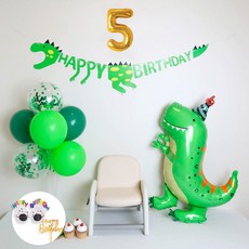 공룡풍선 생일파티세트 두돌생일상, 숫자풍선 5