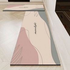 다다러그 천연 규조토 주방 발매트 2종 세트, C문라이트 (2종x1세트)