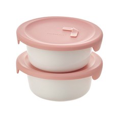 락앤락 바로한끼 도자기 국용기 라이트핑크, 2개, 600ml