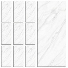 카로히포 접착식 붙이는 방수 타일 시트지 스티커 10개, 화이트대리석