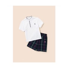 빈폴 BEANPOLE 키즈 KIDS 체크 매치 반팔 상하 세트 아이보리 (BI5442U020) BI5442U