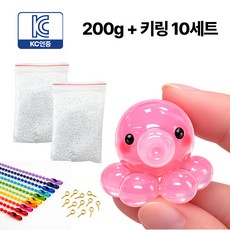 오르네르 KC인증 물에 녹는 플라스틱 투명 클레이 DIY 키링 만들기, 1개, 200g +키링부자재 1세트