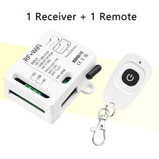 투야 와이파이 원격 제어 스마트 스위치 433MHz 무선 리모컨 1CH AC DC7-32V 컨트롤러 홈 알렉사 구글 앨리스로 작동, 3. 1receiver 1 remote, 1개