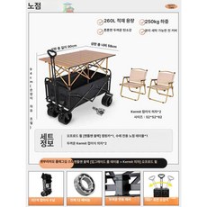 [unclehome4989] 다용도웨건, 1개, 탱크 블랙 90cm G-Mite 의자 2개