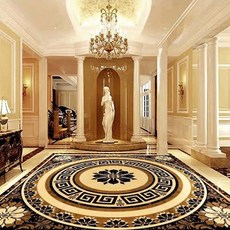 타일형 시공매트 맞춤형 유럽 스타일 대리석 바닥 스티커 벽화 거실 침실 복도 방수 자체 접착 PVC 비닐 벽, 02 500cmx320cm