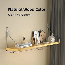 벽걸이형 라우터 선반 무타공 침실 벽 수납 랙 가로형 파티션 박스 스탠드 아메리칸 컨트리 스타일, 67 원목 6020 무흔못 (실제 벽면)