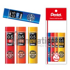 펜텔 아인슈타인 샤프심 0.5mm HB/B/2B/3B/4B 세트(펜텔 전용 포장 케이스/선물용), 아인 0.5mm HB B 2B 4B 4개 세트