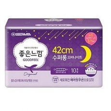 좋은느낌 수퍼 롱 오버나이트 날개형 생리대, 10개입, 45개