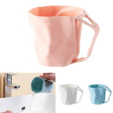 핑크색 양치컵 가글컵 욕실 칫솔 보관통, 핑크, 1개