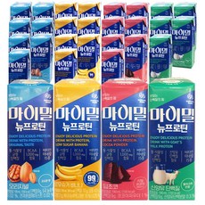마이밀 뉴프로틴 4가지맛 (오리지널8+바나나8+딥초코8+산양유6) 단백질 영양식, 30개, 190ml