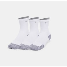 매장정품 UNDERARMOUR 언더아머 UA ArmourDry® 런 쿠션 유니 미드 크루 삭스 3켤레 [1387043] 1145701, LG(270~300), 화이트(101)