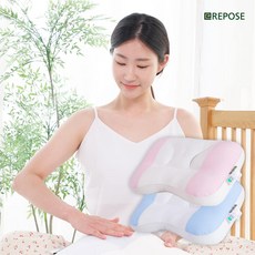 [리포즈]밀키슬립 오방 옆잠 입체베개 블루1개, 블루, 1개