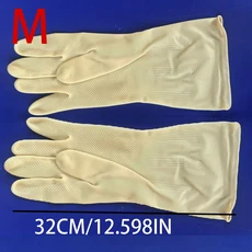 라텍스 설거지 장갑 – 방수 가정용 옷 및 야채 세척에 적합, 04 1Pair White M