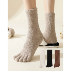 샵토피아 뽀글이 수면 발가락 보온양말 3족 세트