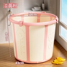 嬰兒折疊浴桶 附帶溫度顯示, 蜜桃粉, 1套