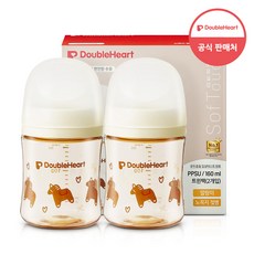 더블하트 모유실감 PPSU 젖병 헬로베이비 말랑이 트윈팩 (젖꼭지 미포함), 1세트, 160ml