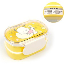귀여운 포차코 1단 2단 합체 축소 도시락, 1개, 옐로우