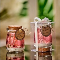 水晶果凍蠟海洋生日蠟燭香薰伴手禮裝飾無煙透明造型小蠟燭批髮, 1個, 紅色布丁杯一個無禮盒