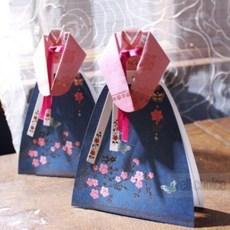 담청나비 한복 카드 연하엽서