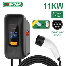 IPENGEN 11KW EV 충전기 스테이션 Type2 16A 3상 전기 자동차 충전기 EVSE Wallbox 충전 세트 충전 시간 WI, 01 11KW 16A 3Phase, 01 Type2, 1개