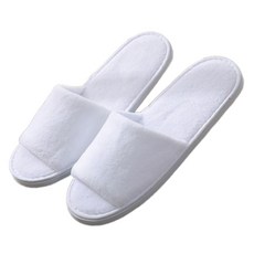 일회용 호텔 슬리퍼 고급 타올천 두껍고 부드러운 실내화 프라임, 화이트, 10개