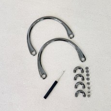 도두리 금속핸들 숏핸들 탑핸들 가방스트랩 손잡이 블랙 1쌍, 1세트, 금속핸들 블랙 1쌍