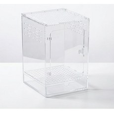캐릿비 청소가 편한 도마뱀 피그미다람쥐 아크릴 사육장, 1개, 20*20*30cm
