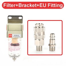 AF2000 02 공기 압축기 펌프 오일 캐치 공압 부품 탱크 프로세서 분리기 소스 필터, with 4mm, AF2000 02 Set EU
