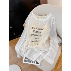 美式夏季防曬罩衫2025T恤慵懶純欲薄款寬鬆長袖新款字母上衣印花