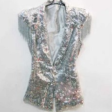 반짝이 무대조끼 조끼 가수 웨이터 공연