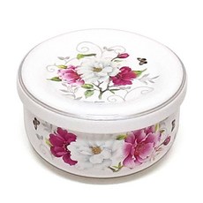 토탈하우스 D 에일린 도자기 뚜껑 찬통 전자렌지 오븐용 뚜껑찬기 도자기찬통 (중) 8818, 1개