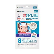 메이클린 열냉각시트 6매 (8시간 지속) 해열시트 아이스백 열감기 쿨링젤패치, 3개, 6개입