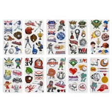 이거찜 야구타투10장세트 응원스티커 스포츠, 야구타투 세트 (10장), 1개